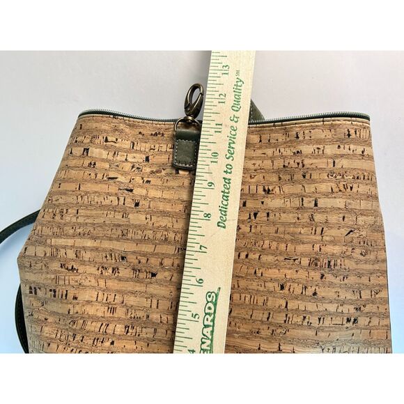 Made In Portugal Tan Olive Green 100% Natural Cork Convertible Sling Backpack main image 6